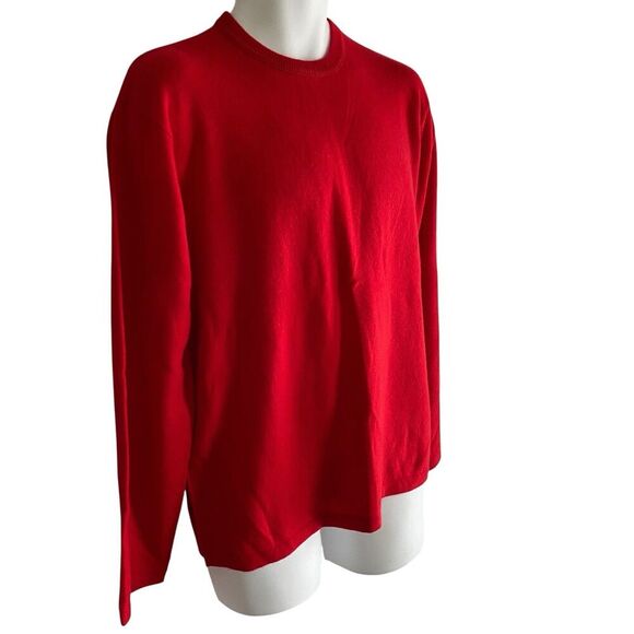 DKNY Sweater Mens Medium Red 100% Cashmere Crewneck Pullover Soft Knit Classic - Picture 2 of 6